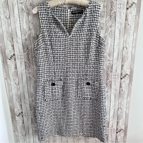 Karl Lagerfield Tweed Sleeveless Dress Size 12 - Picture 1 of 5
